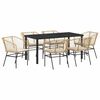 vidaXL Set da Pranzo per Giardino 7 pz Marrone polyrattan
