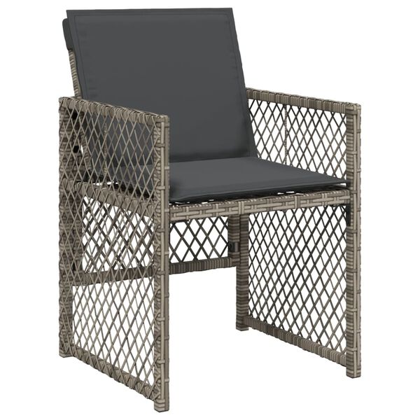vidaXL Set da Pranzo da Giardino 9 pz con Cuscini in Polyrattan Grigio