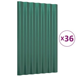 vidaXL Pannelli Tetto 36pz Acciaio Zincato Verde 60x36 cm