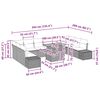 vidaXL Set Divano da Giardino 11 pcs Nero Poly Rattan