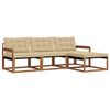 vidaXL Set di divani da esterno con cuscino 4 pcs Naturale e Beige