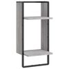 vidaXL Mensola a Parete con Asta Grigio Sonoma 30x25x65 cm