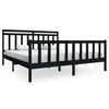 vidaXL Giroletto Nero 180x200 cm Super King in Legno Massello
