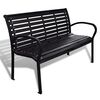 vidaXL Panchina da Giardino 125 cm Nera in Acciaio e WPC