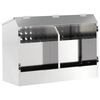 vidaXL Mangiatore per conigli Argento 64.5 x 25.5 x 45.5 cm