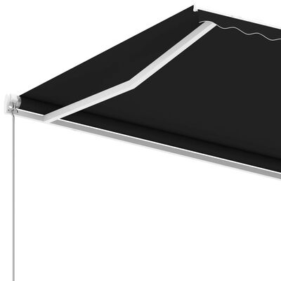 vidaXL Tenda Sole Retrattile Manuale con Palo 450x350 cm Antracite