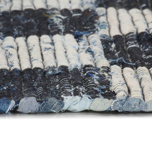vidaXL Tappeto Chindi Tessuto a Mano in Denim 120x170 cm Blu