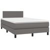 vidaXL Giroletto a Molle con Materasso Grigio 120x190 cm in Similpelle