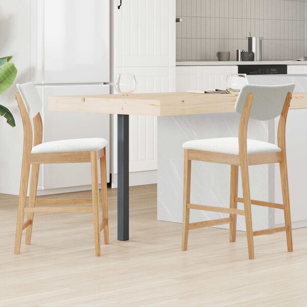 vidaXL Sedie da pranzo 2 pcs Naturale 48 x 49 x 95 cm