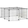 vidaXL Gabbia per Animali 12 Pannelli con Porta Nero 70x70x35 cm