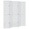 vidaXL Divisorio Ambienti 5Pannelli Bianco Legno Massello di Paulownia