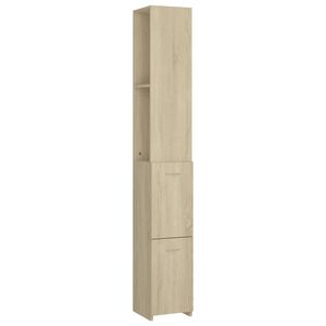 vidaXL Armadietto Bagno Rovere Sonoma 25x26,5x170 cm Legno Multistrato