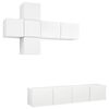 vidaXL Set Mobili Porta TV 7 pz Bianco in Legno Multistrato
