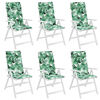 vidaXL Cuscini Sedia Schienale Alto 6 pz Motivo Foglie Tessuto Oxford