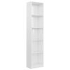vidaXL Libreria 5 Ripiani Bianco Lucido 40x24x175 cm Legno Multistrato