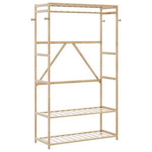 vidaXL Appendiabiti con Ripiani 110x40x175 cm in Bamb&ugrave;