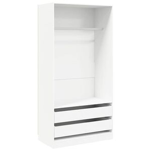 vidaXL Armadio Bianco 100x50x200 cm in Legno Multistrato