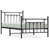 vidaXL Giroletto con Testiera e Pediera Metallo Nero 100x190 cm
