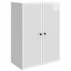 vidaXL Mobiletto a muro Bianco Lucido 66 x 34,5 x 90 cm