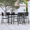 vidaXL Set da Pranzo da Giardino 7 pz Nero