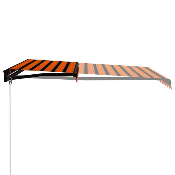 vidaXL Tenda da Sole Retrattile con LED 350x250 cm Arancione e Marrone