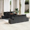 vidaXL Set Divano da Giardino con archiviazione 7 pcs Nero Poly Rattan