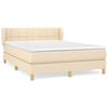 vidaXL Giroletto a Molle con Materasso Crema 140x19 cm in Tessuto