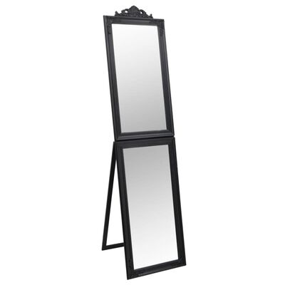 vidaXL Specchio Autoportante Nero 40x160 cm