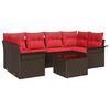 vidaXL Set Divano da Giardino 7 pz Beige e Rosso polyrattan