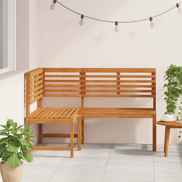 vidaXL Panca da Giardino ad Angolo 140 cm Legno Massello Acacia