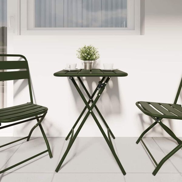 vidaXL Tavolo da Giardino Verde scuro 55 x 55 x 73 cm