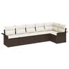 vidaXL Set Divano da Giardino 6 pz Marrone polyrattan