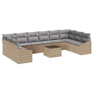 vidaXL Set Divano da Giardino Beige e Grigio Chiaro polyrattan