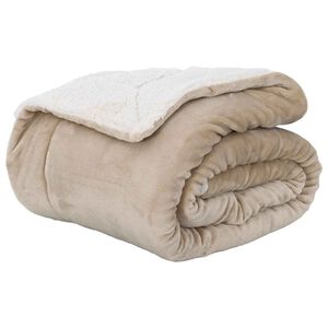 vidaXL Coperta Beige 130 x 150 cm Panno
