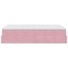 vidaXL Struttura Letto Pouf con Materasso Rosa 120x200 cm Velluto