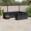 vidaXL Set Divani da Giardino 11 pz con Cuscini in Polyrattan Nero