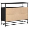 vidaXL Credenza Rovere Nero 100 x 35 x 80 cm Legno multistrato