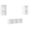 vidaXL Set Mobile TV 3 pz Bianco Lucido in Truciolato