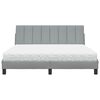 vidaXL Letto con Materasso Hanko Grigio Chiaro160x200 cm Tessuto