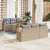 vidaXL Set Divano da Giardino con cuscino 7 pcs Beige Poly Rattan