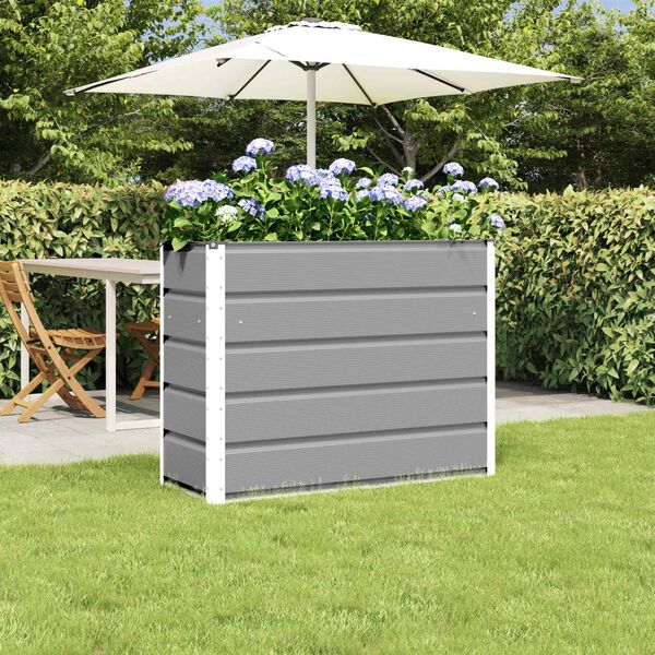 vidaXL Fioriera Grigio chiaro 100 x 40 x 75 cm Acciaio