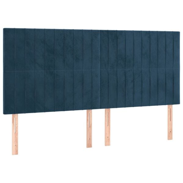 vidaXL Testiera Blu Scuro 180x5x118/128 cm Velluto