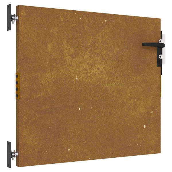 vidaXL Cancello da giardino 85x125 cm in acciaio Corten design quadrato