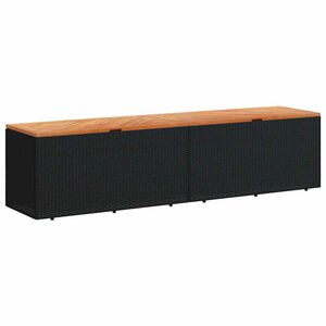 vidaXL Contenitore Giardino Nero 220x50x54cm Polyrattan e Legno Acacia