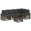 vidaXL Set Divano da Giardino 6 pz Grigio e Grigio Scuro polyrattan
