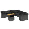 vidaXL Set Divani da Giardino 11 pz con Cuscini in Polyrattan Nero