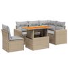vidaXL Set Divano da Giardino 6 pz con Cuscini Beige in Polyrattan