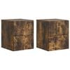 vidaXL Mobiletto da notte a muro 2 pcs Rovere Fumo 33 x 34,5 x 40 cm