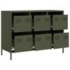 vidaXL Credenza Verde Oliva 101,5x39x73,5 cm Acciaio Laminato a Freddo