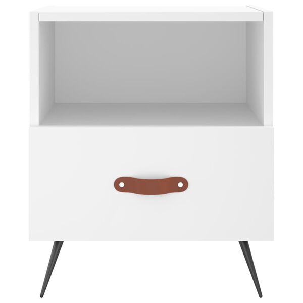 vidaXL Comodino Bianco 40x35x47,5 cm in Legno Multistrato